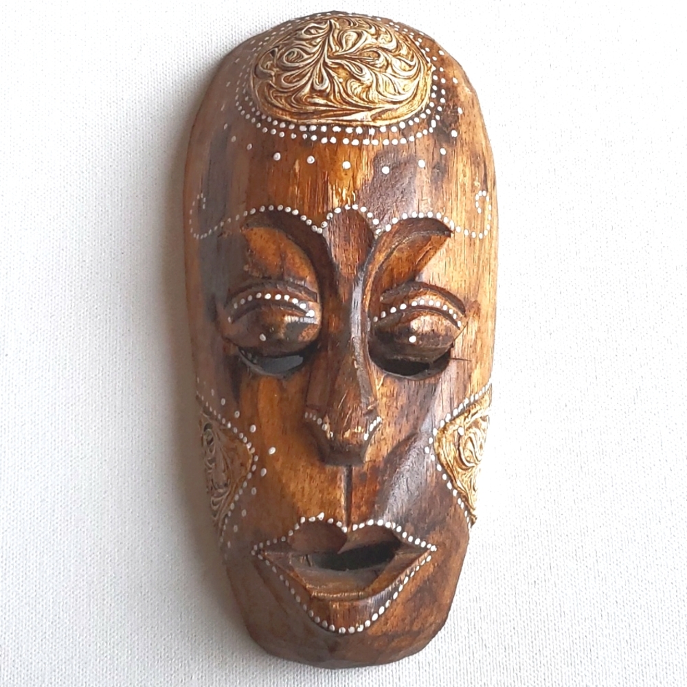African Tribal Handcarved and Painted Wood Mask